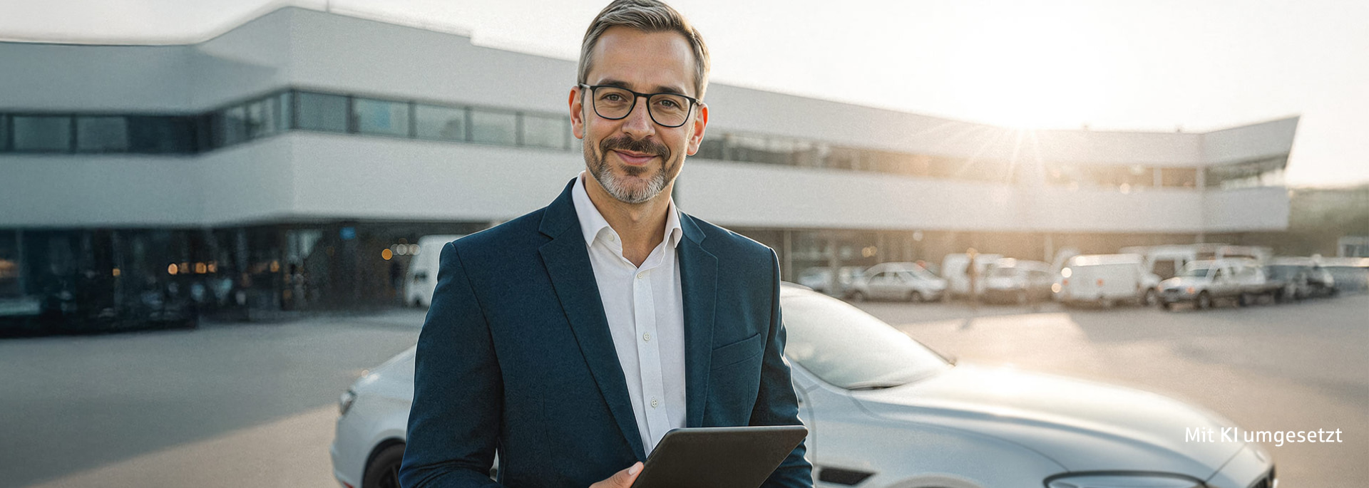 THG-Quote für Ihr Elektrofahrzeug sichern - Deutsche Leasing Mann im Sakko